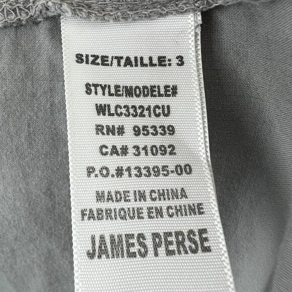 JAMES PERSE Gray Top Cotton 3/4 Sleeve Pockets Collared Classic Button-Up Size 3 - Picture 7 of 8